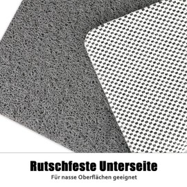 Non-Slip Shower Mat, 53 x 53 cm, Soft Comfort Safety Bath Mat with Drainage Holes, PVC Loofah Massage Shower Mats for Wet Areas, Quick Drying (Grey, 53 x 53 cm)