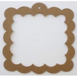 Unbranded {6} CHUNKY SCALLOP FRAME - Picture Frames Bare Chipboard Die Cuts - 4" x 4.5"