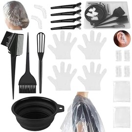 WFGKPXC Hair Dye Set (16 Pcs) Hair Coloring Tools Home Self Hair Color Kit Easy Self Hair Color Set for DIY Hair Dying Home Professional Men Beauty Salon Professional Hair Dye Brush Set