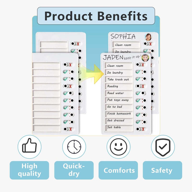 Siliget 2 Pcs Chore Chart Memo Boards, Portable to Do