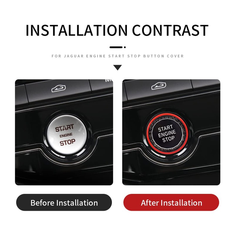 HIBEYO ABS Car Engine Start Stop Button Cover Fits for