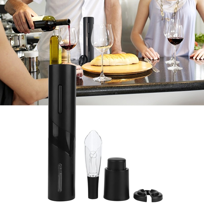3PCS/Set Electric Wine Bottle Opener Set with Bottle Pourer Press