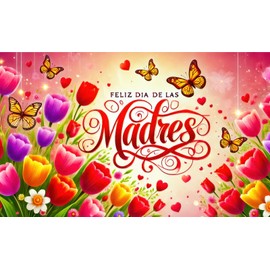 BlissYard Mother's Day Photography Backdrop Banner Happy Mothers Day Flower and Butterfly Party Decoration 71 x 43Inch Thanks Mama Banner Photo Celebrating Holiday Decorations