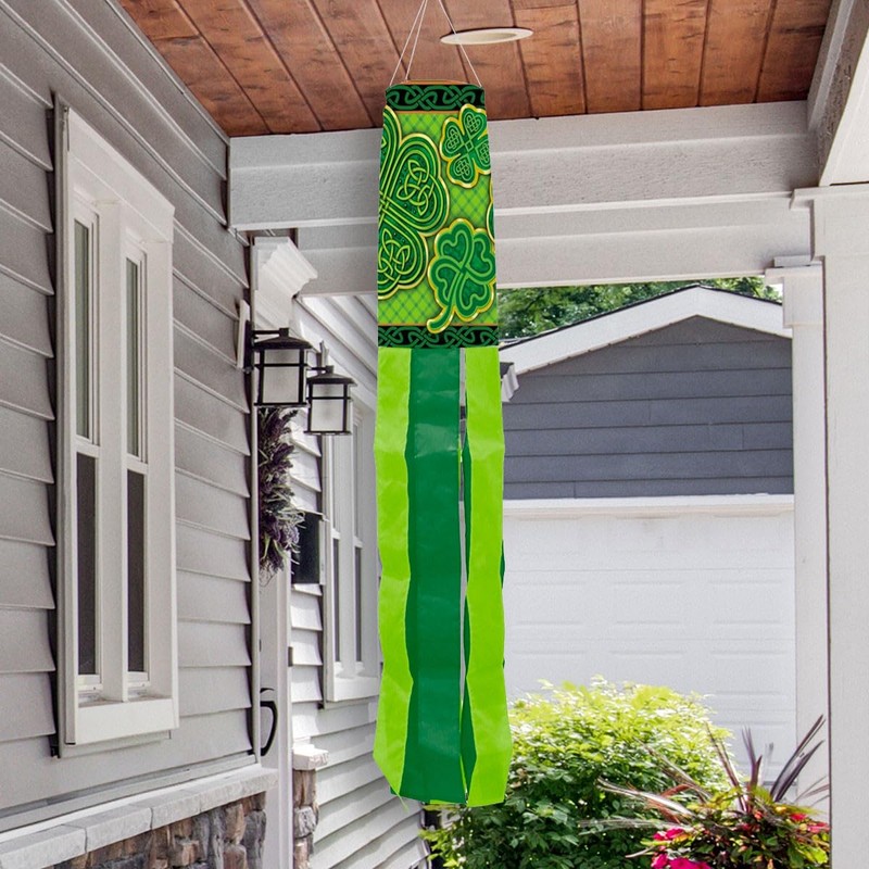 Briarwood Lane Celtic Shamrocks St. Patrick's Day Windsock Irish Clovers