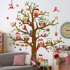 Christmas Owl Tree Window Clings Double Sided Static Vinyl Cling