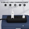 Clear Power 2-Outlet Power Strip with 3 USB Ports(1 USB-C),