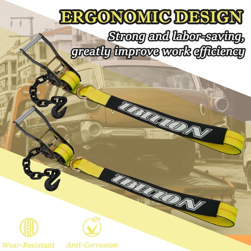 IBITION 4 Pack Car Tie Down Straps for Trailers with