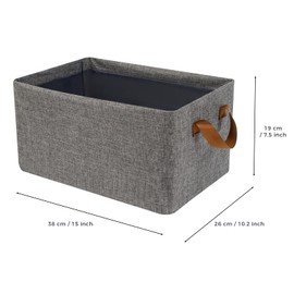 SNWDN 4 Pack Foldable Closet Storage Bins Storage Baskets for Organizing with Handles Clothing Storage Containers for Organization Wardrobe (Gray,15x 10.2 x7.5 inches)