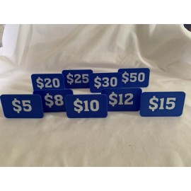 Vendor Craft Fair Flea Market Yard Sale Table Sitter Price Signs 3D Printed PLA