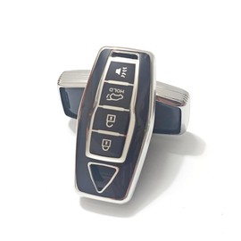 Key Fob Cover Compatible with Mitsubishi Outlander 2022 2023 2024 2025 Case Holder TPU Protector 4 Buttons Silver Black