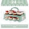 MosJos EXTRA TALL DOME 24 Cupcake Carrier, Green Cupcake Holder