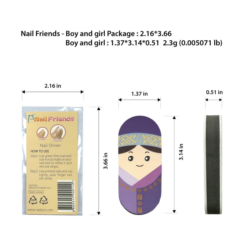 NAIL FRIENDS Nail Shiner Buffer Block, Nail Care Tool, Nail