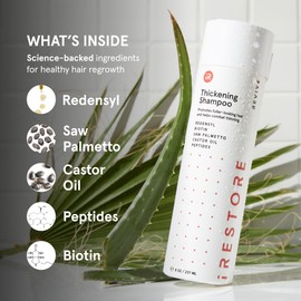 iRestore Max Growth Bundle includes our Hair Growth Formula Supplement, Growth Activator Serum, Thickening Shampoo, and Conditioner to Combat Thinning and Promote Growth