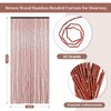 Handmade Bamboo Beaded Curtains for Doorways, 65 Strands 35.5x78.7inch Natural