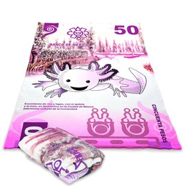 Mi Mantita Mx Toalla de Ajolote Billete de 50 Pesos (Blanco)