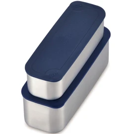 Thermos DSA-604W NC 2-Tier Slim Fresh Lunch Box, 21.0 fl oz (635 ml), Navy Checked