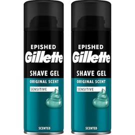 Shave Gel for Men Sensitive Skin 2 x 200ml | Original Scent for Face and Body | Skin Protection Shaving Gel with Smooth Glide | Anti-Irritation Hydration Shaving Cream Alternative