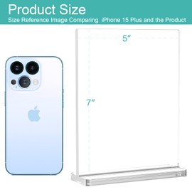 ADColor 6 pack Clear Acrylic Sign Holder 5x7 Inch, Plastic Flyer Document Menu holder Double Sided Certificate Picture Frame Poster Brochure Display Stand for Ad Photo Office Desktop Restaurant Table-Vertical