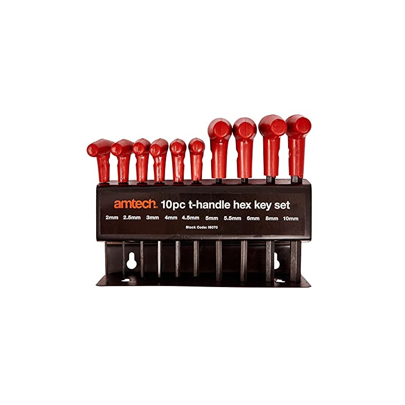 Amtech I9070 T-Handle Hex Key Set, Sizes 2, 2.5, 3,