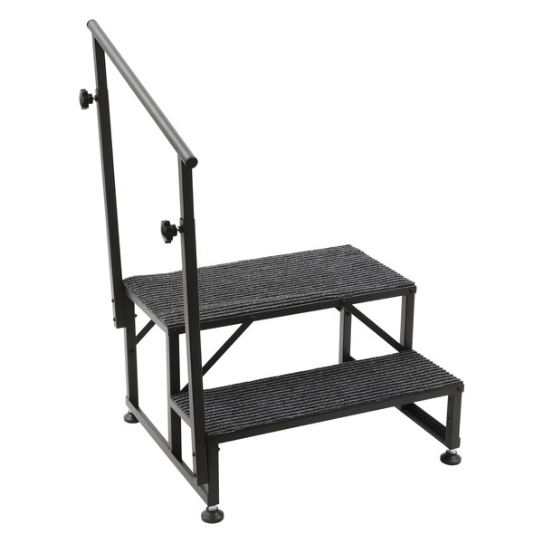 DYNAMI RV Stairs 2 Step Ladder, Steel Porch Steps with