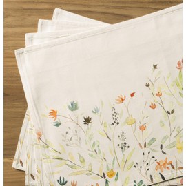 Maison d' Hermine Colmar 100% Cotton Set of 4 Place-Mats for Dining Table, Kitchen, Wedding, Everyday, Dinner Parties, Spring/Summer (33 cm x 48 cm)