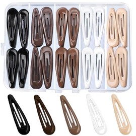 50Pcs Snap Hair Clips Non-Slip, Hair Barrettes for Women, Girls HairClip, 2 inch Metal Hair Clips, 5 Colors Hair-Accessories