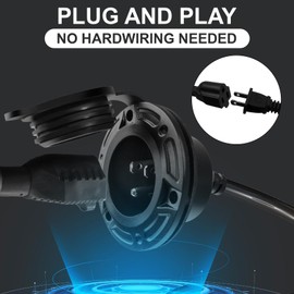 MECESOR 15 Amp 125V AC Power Inlet Port Plug, RV Shore Power Inlet Socket with Dual 18 Inches Extension Cord and Waterproof Back Cover, NEMA 5-15 Outdoor Electrical Outlet Receptacle Box