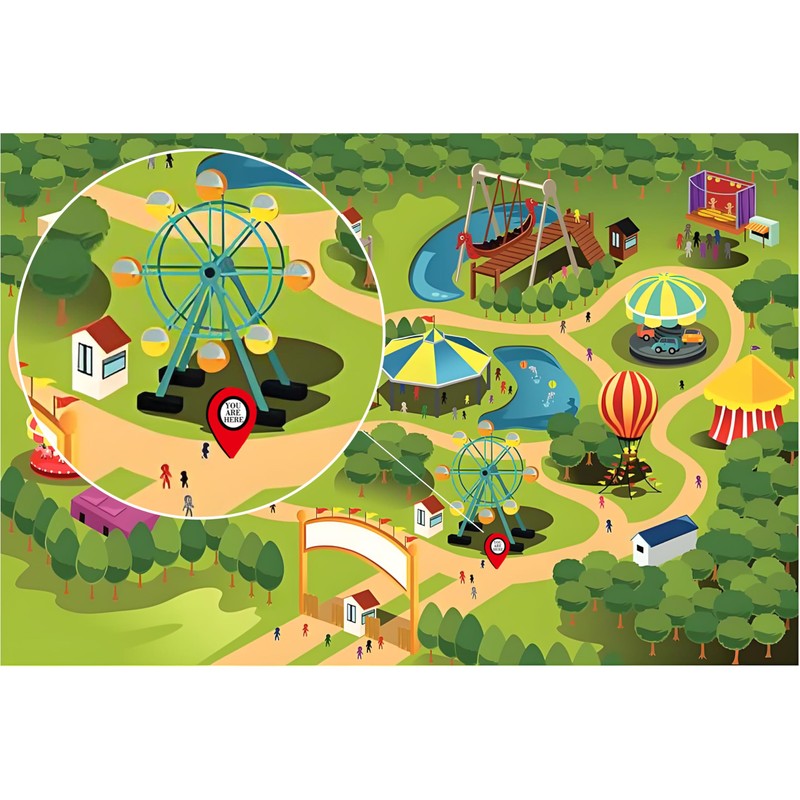 You are Here Map Pointer Stickers 0.5 x 0.7 Inch