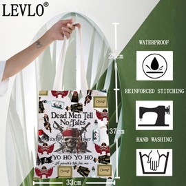 LEVLO Jack Sparrow Cosmetic Makeup Bag Angelica & Jack Fans Gift Dead Men Tell No Tales Jack Sparrow Toiletry Bag Pirate Lover Merchandise (Dead Men T)