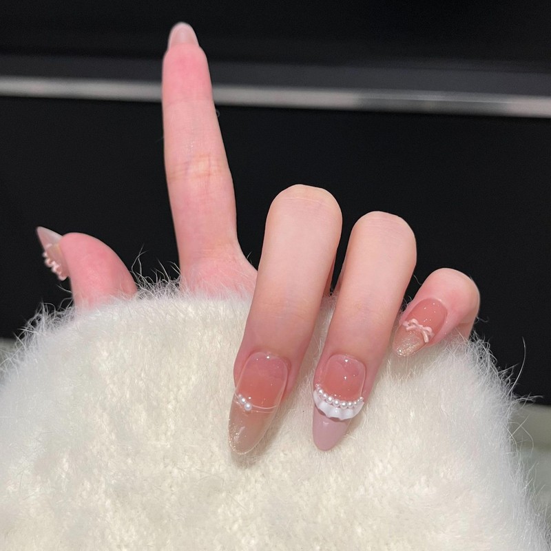 Handmade Nail Tips Long Medium Long Short False Nail Diamond