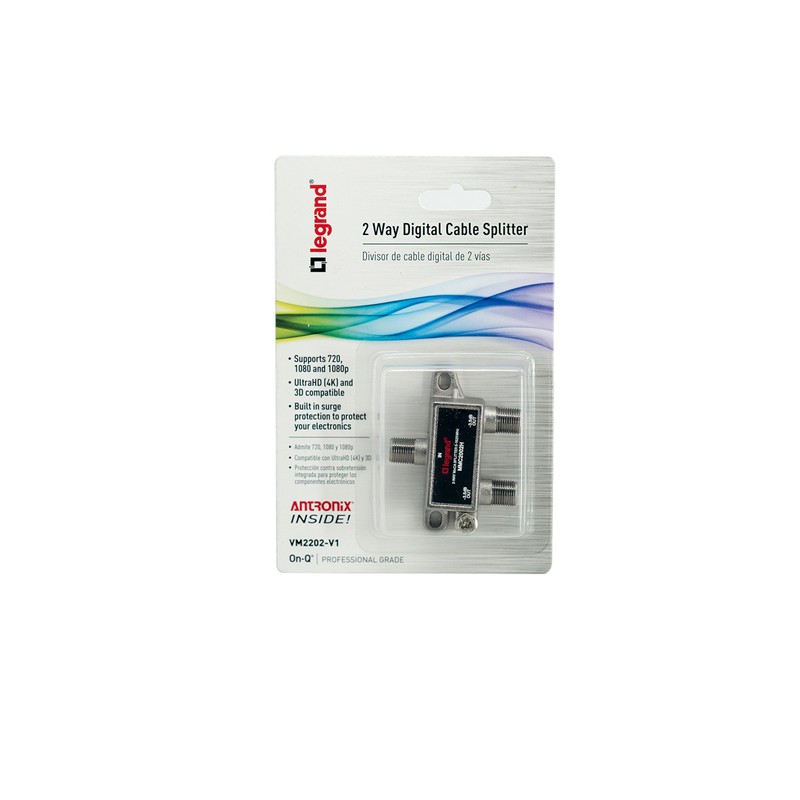 On-Q VM2202V1 Home Office and Theater Cable Splitter, 2 Way,
