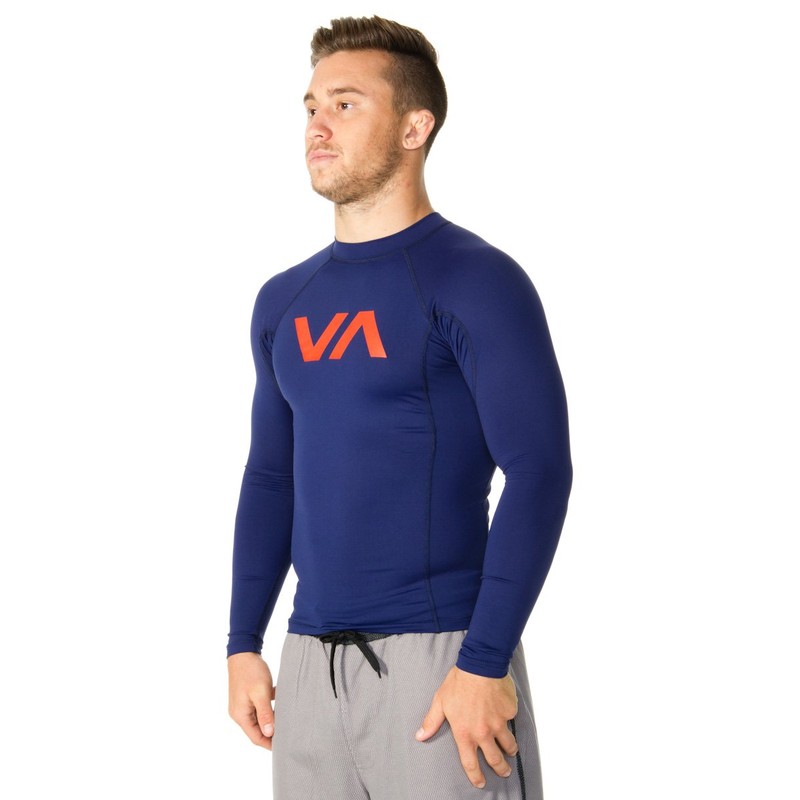 RVCA Men's VA Rash Guard, Midnight, X-Large