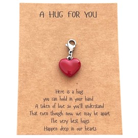 Red Heart Clip on Charms Solid Stainless Steel Heart Charms with Lobster Claps for DIY Necklace Bracelet