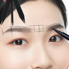 Herramienta De Medición De Cejas Para Mapeo, Brújula De Acero Inoxidable, Regla Para Cejas Para Microblading, Delineador De Ojos, Maquillaje Semipermanente (Dorado)