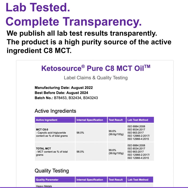 Pure C8 MCT Oil Packets | Boosts Ketones 4X Versus