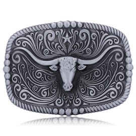Fibbadet Western Belt Buckle for Men Texas Rodeo Longhorn Bull Cowgirl Cowboy Belt Buckle