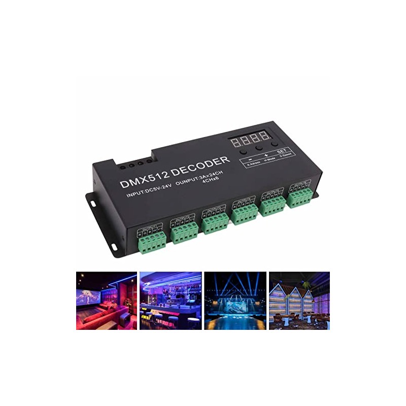 24 Channel Decoder, Digital Display, RGBW Dimming Driver LED Controller