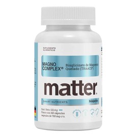 Matter Magno Complex Bisglicinato De Magnesio Quelado, Alta absorción, Apoyo para Regular el Estrés y tener un Sueño Reparador, 160 Cápsulas