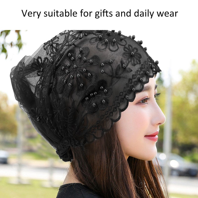 Turban Fashionable Beautiful Unique Retractable Muslim Embroidered Beading Female Hat