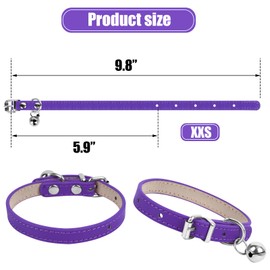 ChengFu XXS Dog Collar Teacup Dog Collar, Purple Dog Collar, Teacup Dog Collar for Small Dogs Cats, Purple, 3/8 inch Width