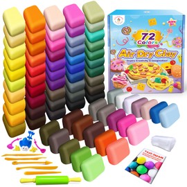 Modelling Clay Kit - 72 Colors Air Dry Magic Clay, DIY Molding Clay with Tools, Craft Kit for Kids Boys Girls, Presents Gift for Boys & Girls Age 3-12 Year Old