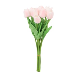 10pcs Artificial Tulip Flowers High Simulation Flowers Decor for Living Room Dinner Table Pink