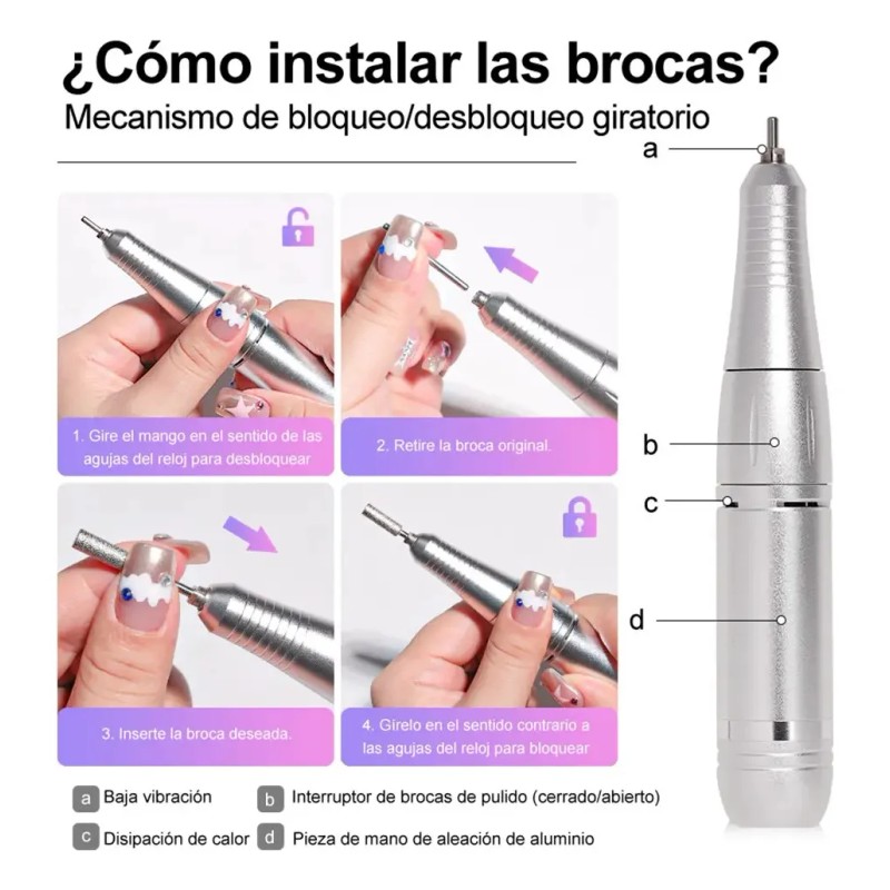 Clavos Recargables Muela Abrasiva 45000 Rpm