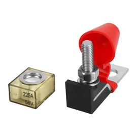 Aulpq Battery Fuse Block Kit, 225A 58V Fuse and Fuse Block Terminal 30-300 Amps for Boat Truck RV Construction Vehicles