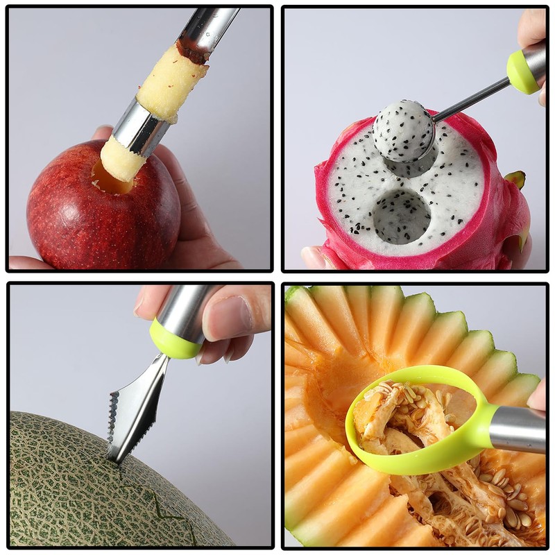 ELNLE Fruit Tool Melon Cutter Balls Stainless Steel Melon Spoon