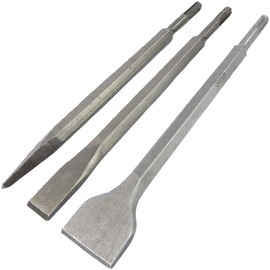 SDS Chisel Hammer Set 3 Piece 250mm Pointed Chisel, 20mm x 250mm Flat Chisel & 40mm x 250mm Wide Chisel Product Range Toolpak - Chisel, Drill Type SDS Chisel, Weight 837g, Drill S