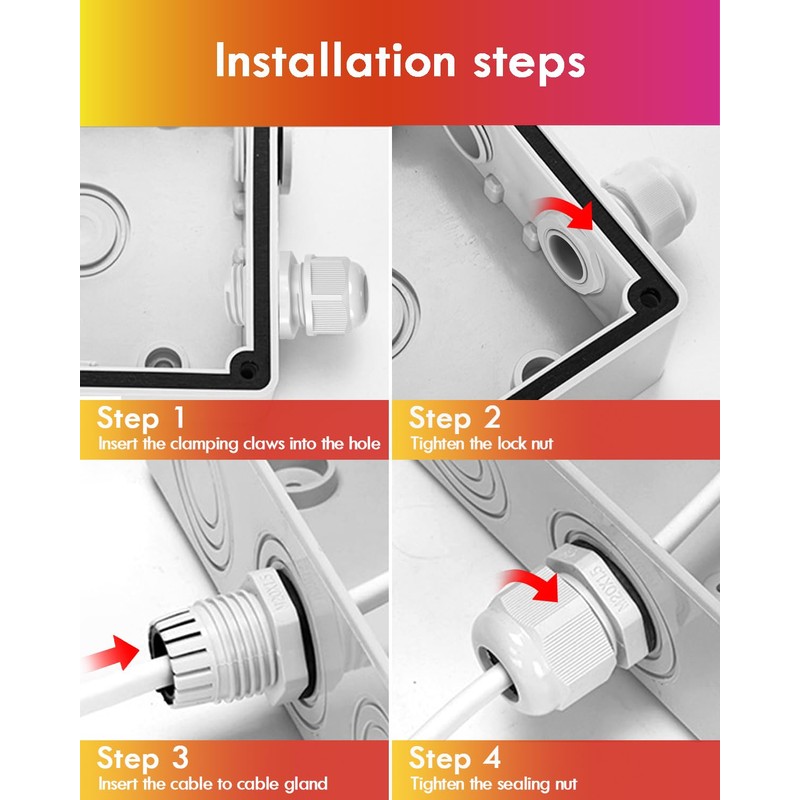 Cable Glands Set, Gorffy 15Pcs Waterproof Stuffing Glands M25, IP68
