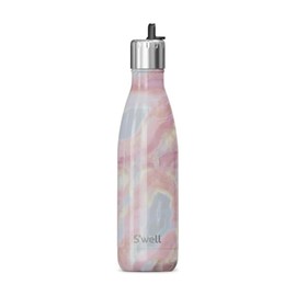 S'well Stainless Steel Water Bottle with Flip Straw Cap, 17oz, Geode Rose, Triple Layered Vacuum Insulated Containers Keeps Drinks Cold for 36 Hours and Hot for 10, Perfect for On the Go