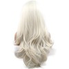 White Blonde Synthetic Lace Front Wigs for Women Long Wavy