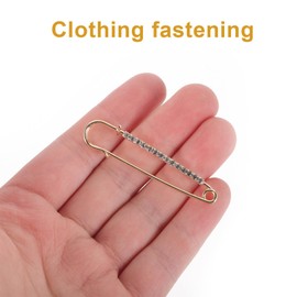 CORHAD 12Pcs Safety Pins with Rhinestone Brooches Multi-Function Safety Fasteners for DIY Clothing Crafts and Accessories Sturdy Design for Use